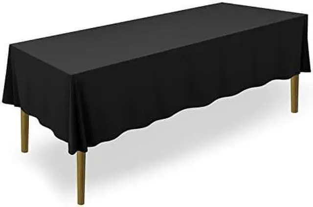 Alt view image 5 of 7 - Lann's Linens - 10 Premium 60" x 102" Tablecloths for Wedding / Banquet / Restaurant - Rectangular Polyester Fabric Table Cloths - Black