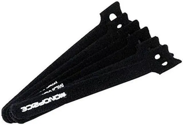 Alt view image 7 of 13 - Monoprice Hook and Loop Fastening Cable Ties, 6in, 100 pcs/pack, Black