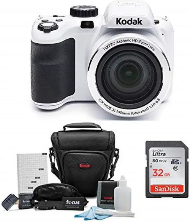 Alt view image 6 of 8 - Kodak PIXPRO AZ421 Digital Camera (White) with 32GB SD Card and Accessory Kit
