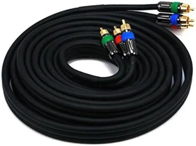 Alt view image 2 of 2 - Monoprice 12ft 18AWG CL2 Premium 3-RCA Component Video/Audio RG-6/U Coaxial Cable - Black
