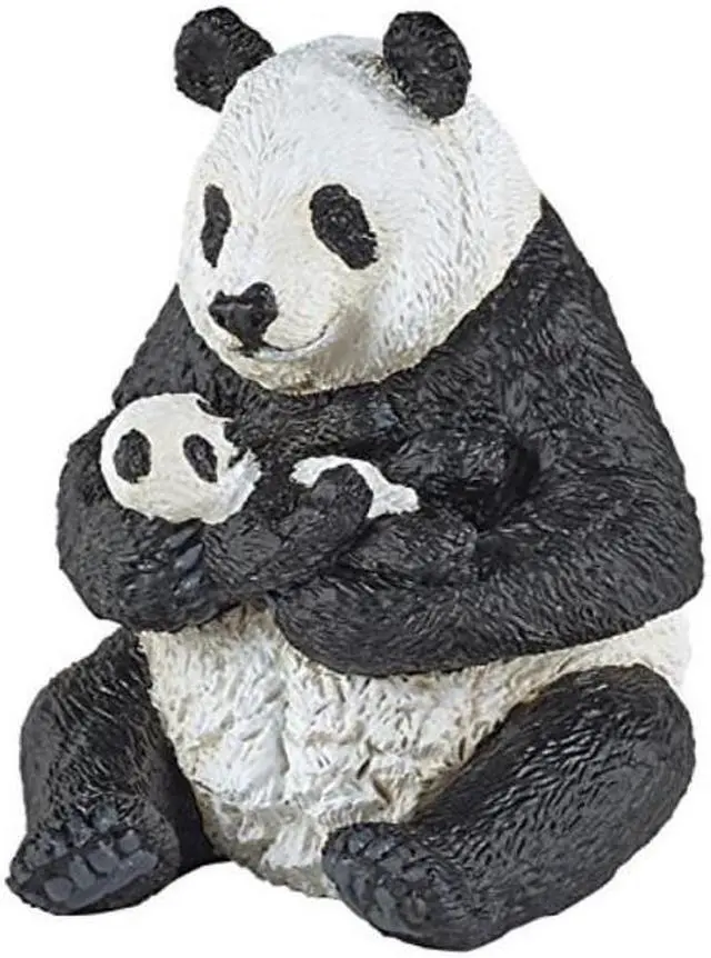 Main image of papo sitting panda and baby figure, multicolor