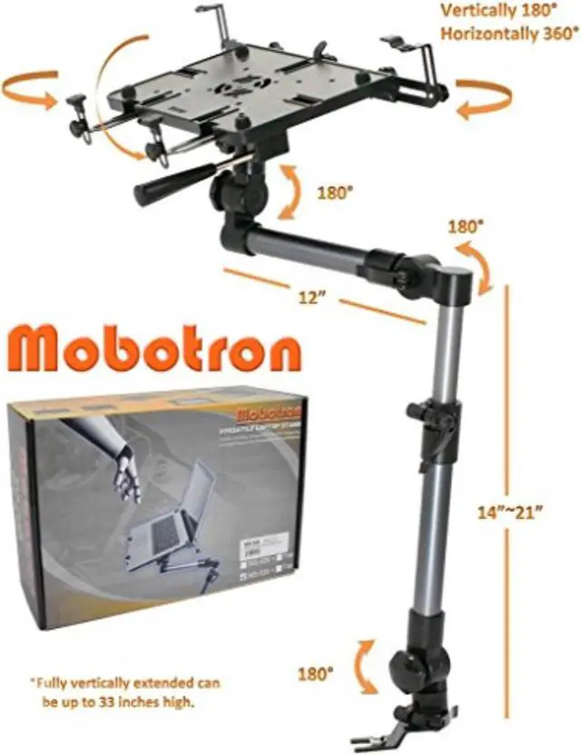 Alt view image 16 of 17 - *Bundle Deal* Mobotron MS-526-SS Heavy-Duty Car SUV iPad Notebook Laptop Mount Holder Stand + Mobotron SS-104 Screen Stabilizer