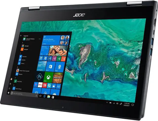 Alt view image 3 of 7 - Acer Spin 5 SP513-53N-70KD 13.3" Touchscreen 2 in 1 Notebook - 1920 x 1080 - Core i7 i7-8565U - 16 GB RAM - 512 GB SSD - Steel Gray