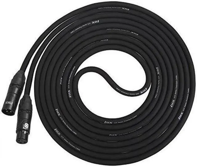 Alt view image 7 of 7 - LyxPro 25 ft High End XLR cable 4-Conductor Star Quad Microphone Cable - Black
