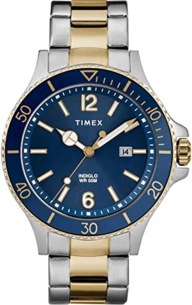 Main image of timex men's tw2r64700 harborside twotone/blue stainless steel bracelet watch