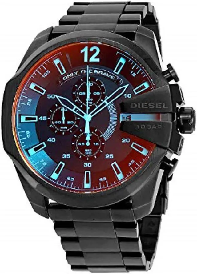 Alt view image 16 of 20 - Diesel DZ4318 Mega Chief Black Ion-plated Stainless Steel Mens Watch