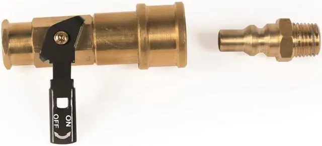Main image of camco propane quick connect kit  valve & full flow plug, additional safety shut off for use with lowpressure propane systems, easy install 59853