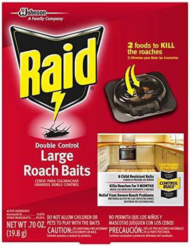 Raid® Roach Baits, 0.7 oz, Box, 6/Carton