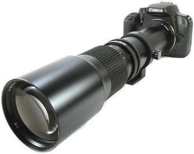 bower 500mm preset telephoto lens for canon dslr xs, xsi, xt, t1i