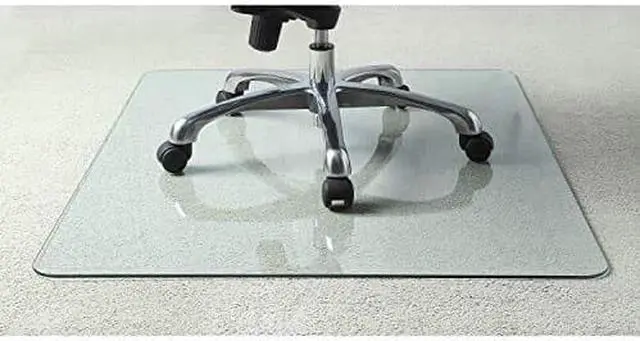 Alt view image 3 of 14 - Lorell Chairmat Tempered Glass 46"Wx36"Lx1/4"H Clear 82833