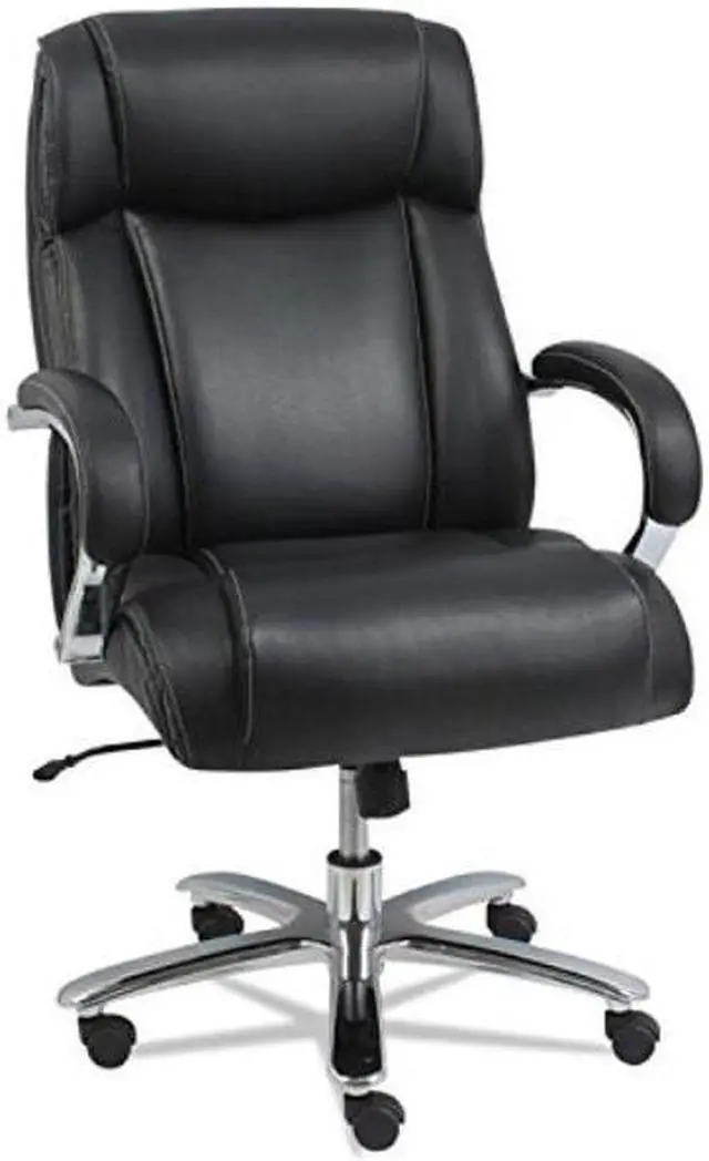 Alt view image 5 of 15 - Alera Maxxis Series Big and Tall Leather Chair Black/Chrome MS4419