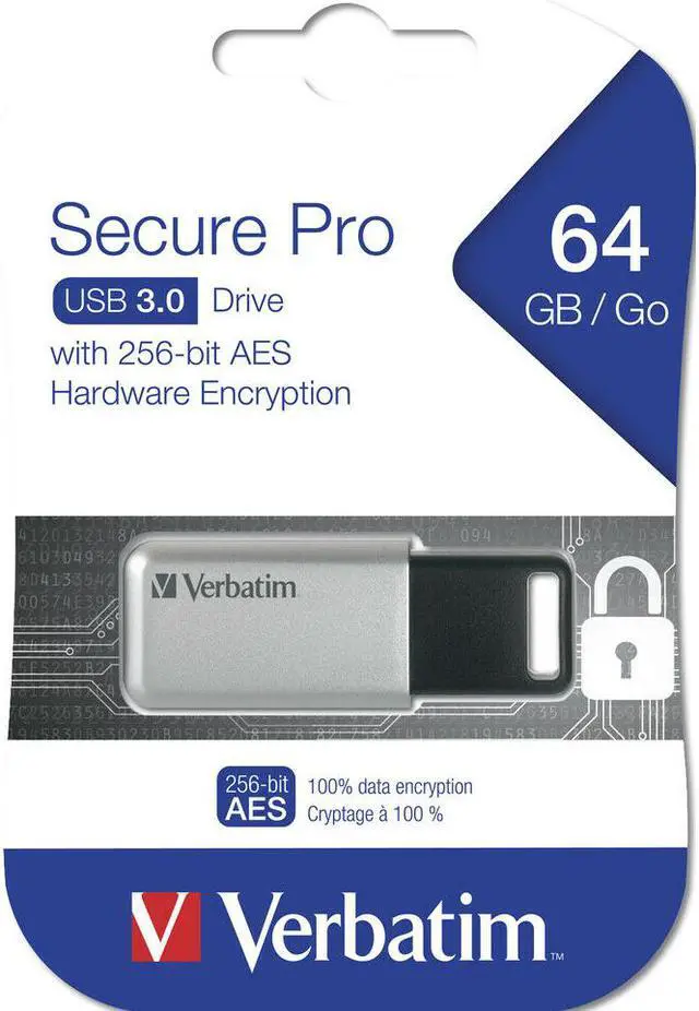 Alt view image 2 of 3 - Verbatim 98666 Store N Go Secure Pro Usb Flash Drive 9866664Gbusb 3.0Taaaes 256