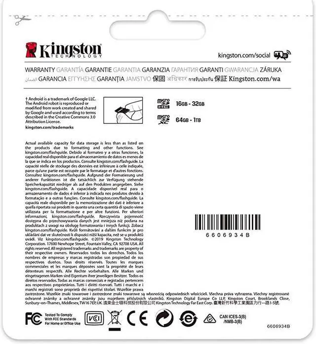 Alt view image 4 of 6 - Kingston 64GB microSDHC Canvas Select Plus 100MB/s Read A1 Class 10 UHS-I Memory Card + Adapter (SDCS2/64GB)