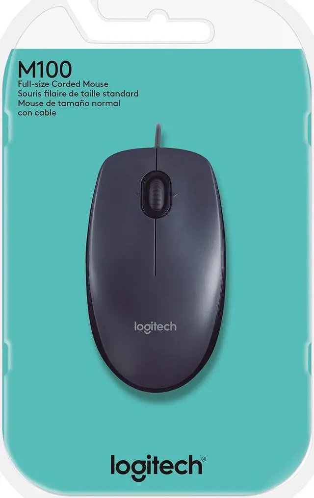 Alt view image 5 of 5 - Logitech M100 Corded Mouse – Wired USB Mouse for Computers and Laptops, for Right or Left Hand Use, Black