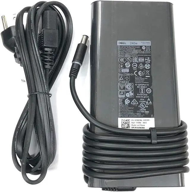 Main image of Dell 19.5V 12.31A 240W AC Adapter for Dell Precision 7730, 100% Compatible with P/N: LA240PM180, 7XCR6, 07XCR6, DA240PM180, 0RYJJ9, RYJJ9, 8N2T2, 450-AGCX, KJXPP, 450-AHHE.