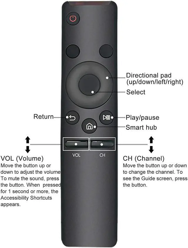Alt view image 2 of 2 - New BN59-01260A Replaced Remote fit for Samsung TV UN40K6250AF UN40K6250AFXZA UN40KU630DFXZA UN40KU6300F UN40KU6300FXZA UN43KU6300F UN43KU6300FXZA UN43KU630D UN43KU630DF UN43KU630DFXZ RMCSPK1AP2
