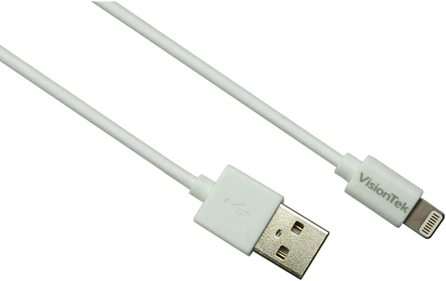 Alt view image 3 of 4 - VisionTek Lightning to USB 2 Meter MFI Cable, White - 900863