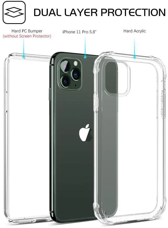 Alt view image 2 of 7 - BENTOBEN iPhone 11 Pro Case, iPhone 11 Pro Phone Case, Clear Transparent Phone Cases Cover for iPhone 11 Pro 5.8 inch 2019, Crystal Clear