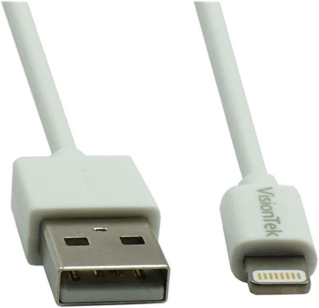 Alt view image 2 of 4 - VisionTek Lightning to USB 2 Meter MFI Cable, White - 900863