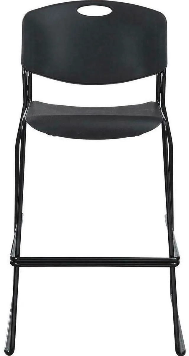 Alt view image 4 of 4 - Lorell Heavy-duty Bistro Stack Chairs - Black Plastic Seat - Black Plastic...