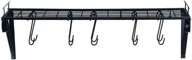 Alt view image 4 of 6 - 30" Wall Mount Pot Rack Pan Stockpot Kitchen Pantry Cookware Organizer Hanging