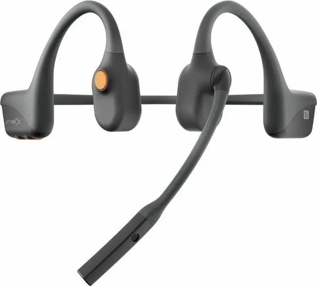 Alt view image 2 of 9 - AfterShokz - OpenComm Bone Conduction Stereo Bluetooth Headset - Slate Gray