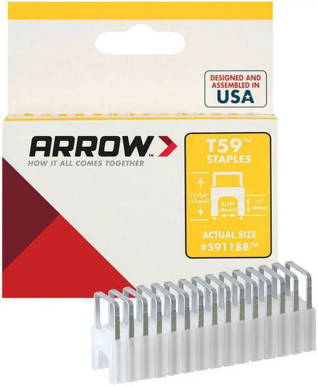 Alt view image 3 of 3 - ARROW 591188 1/4" x 5/16" T59 Clear Insulated Staples, 300 pk.