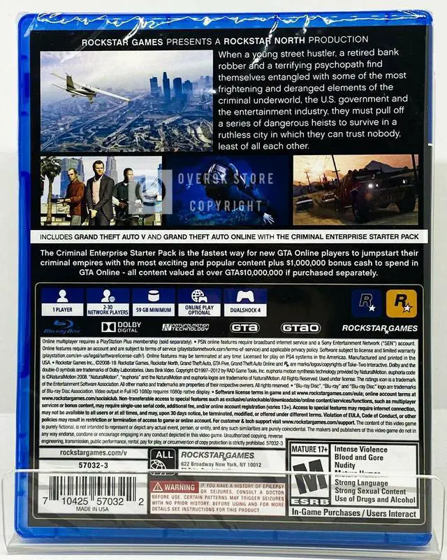 Alt view image 2 of 4 - Grand Theft Auto V GTA 5 Premium Edition - PS4 - Factory Sealed