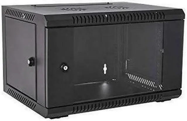 Alt view image 4 of 4 - V7 6U Rack Wall Mount Glass Door Enclosure