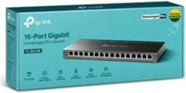Alt view image 4 of 5 - TP-Link TL-SG116E Network 16-Port Gigabit Desktop Switch 4-Port 56W Pro