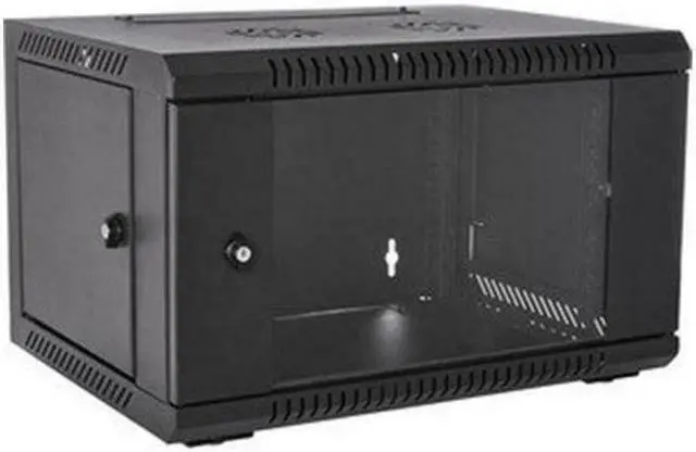 Alt view image 3 of 4 - V7 6U Rack Wall Mount Glass Door Enclosure