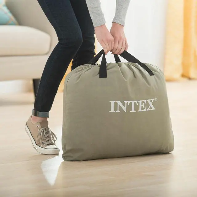 Alt view image 6 of 20 - Intex 64123ED Dura Beam Plus Pillow Raised Air Mattress w/ Built in Pump, Queen