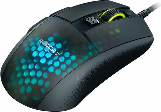 Alt view image 7 of 20 - ROCCAT Burst Pro PC Gaming Mouse, Optical Switches, Super Lightweight Ergonomic Wired Computer Mouse, RGB Lighting, Titan Scroll Wheel, Honeycomb Shell, Claw Grip, Owl-Eye Sensor, 16K DPI, Black