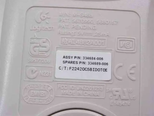 Alt view image 3 of 3 - COMPAQ 334689-006 2-BUTTON SCROLL MOUSE PS/2 WHITE
