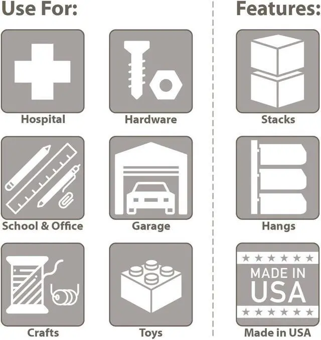 Alt view image 7 of 16 - AKRO-MILS 30220BLUE 3"L x 4-1/8"W x 7-3/8"H Blue Hang and Stack Bin