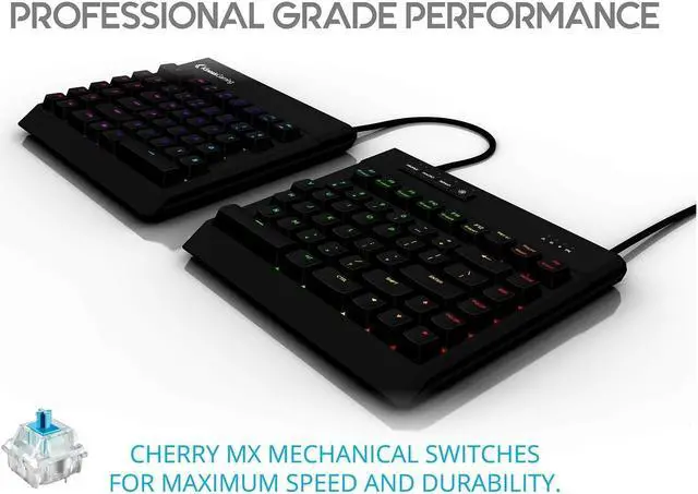 Alt view image 3 of 7 - KINESIS Gaming Freestyle Edge RGB Split Mechanical Keyboard (MX Blue)