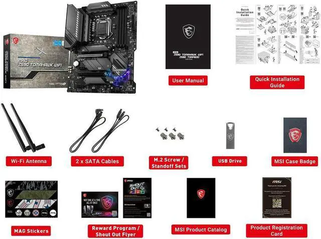 Alt view image 5 of 14 - MSI MAG Z590 TOMAHAWK Wi-Fi 1200 SATA 6Gb/s ATX Motherboard #Z590TAMAWIFI