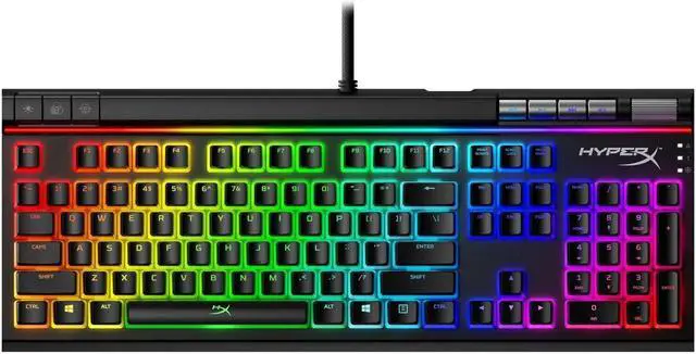 Alt view image 8 of 20 - HyperX Alloy Elite 2 Mechanical Gaming Keyboard, Software-Controlled Light & Macro Customization, ABS Pudding Keycaps, Media Controls, RGB LED Backlit - Linear Switch, HyperX Red