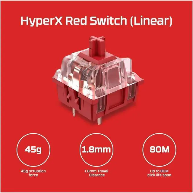 Alt view image 11 of 20 - HyperX Alloy Elite 2 Mechanical Gaming Keyboard, Software-Controlled Light & Macro Customization, ABS Pudding Keycaps, Media Controls, RGB LED Backlit - Linear Switch, HyperX Red