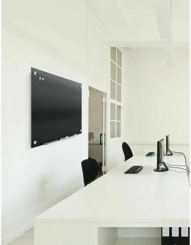 Alt view image 12 of 19 - QUARTET G2418B 18" H x 24" W Magnetic Glass Dry Erase Board, Gloss, Black