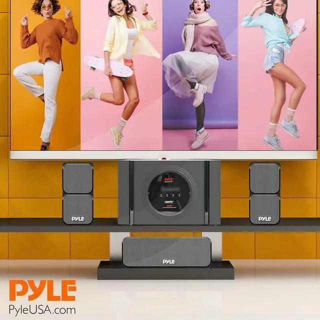 Alt view image 8 of 16 - Pyle PT589BT Bluetooth 5.1 Channel Home Theater System with Surround Sound Speakers