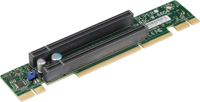 Main image of SuperMicro RSC-W-66G4 1U LHS WIO Riser card with two PCI-E 4.0 x16 slots,HF,