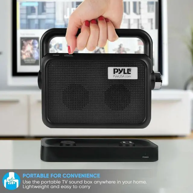 Alt view image 8 of 20 - Pyle Wireless TV Speaker | Portable TV Soundbox | TV Audio Hearing Assistance