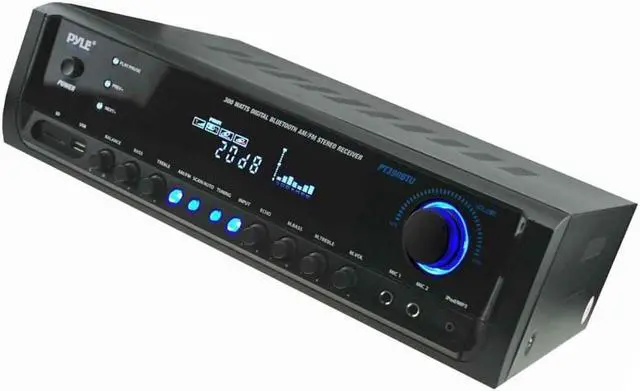 Alt view image 2 of 20 - Digital Home Theater Bluetooth Stereo Receiver, Aux (3.5mm) Input, MP3/USB/SD/AM/FM Radio, (2) Mic Inputs, 300 Watt