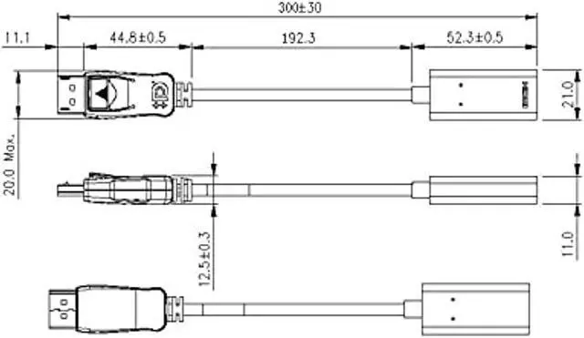 Alt view image 4 of 5 - Dp(M) 1.2 To (F) Cable, Video Audio Av Cable Connector Adapter For Tv Hdtv Dvd