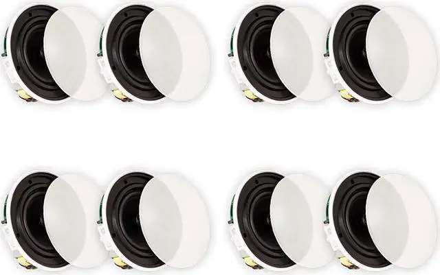 Alt view image 6 of 10 - Theater Solutions TSQ670 in Ceiling 70 Volt 6.5" Speakers Quick Install 4 Pair Pack