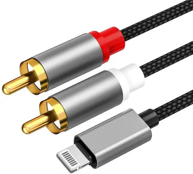 Main image of Lightning To Rca Cable Iphone Aux Audio Cable Y Sp Auxiliary Adapter Compatible Iphone 12/12 Pro/11/11 Pro/X/Xr/Xs/8/7/6 To Power Amplifier,Car Stereo,Home Theater,Speakers