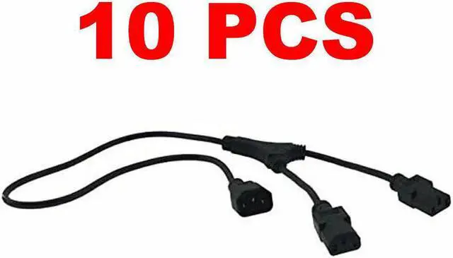 Main image of ( Lot Of 10 ) Ac Power Cord Extension Y Splitter Cable Iec320 C14 To 2X C13