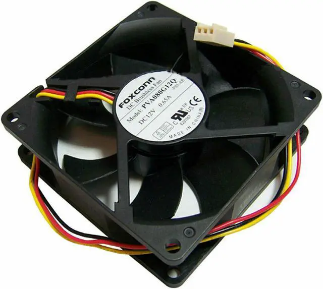 Alt view image 2 of 3 - HP 12v DC 0.65a 80x25mm 3-Wire Fan PVA080G12Q-F03-AE 3-Pin Foxconn Pull