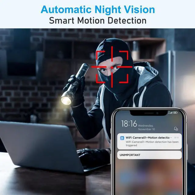Alt view image 5 of 6 - Small Mini Spy Camera 1080P Hd Wifi Hidden Camera,Long Bettery Life,Motion Detection And Night Vision, Surveillance Camera For Indoor Outdoor Car